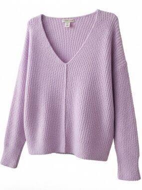 Sincerely Jules Lilac V-Neck Cozy Sweater Size L
